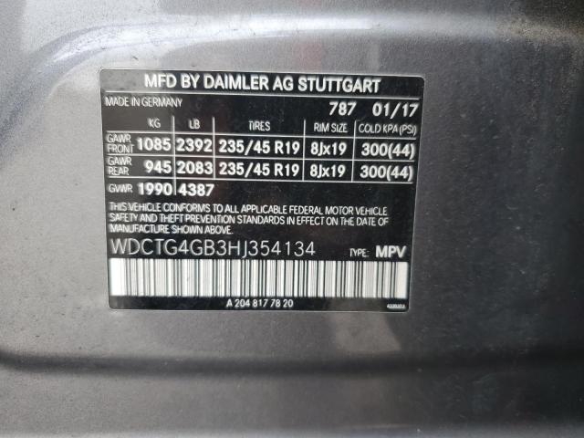 2017 MERCEDES-BENZ GLA 250 4M WDCTG4GB3HJ354134