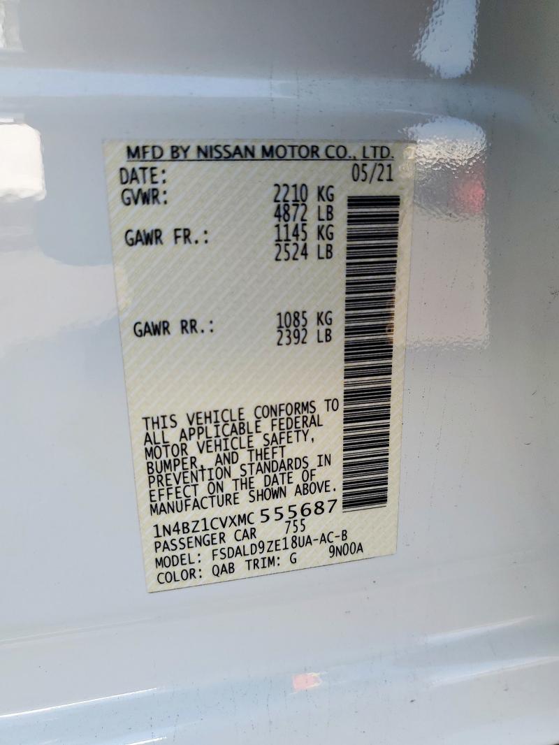 2021 NISSAN LEAF SV PLUS 1N4BZ1CVXMC555687