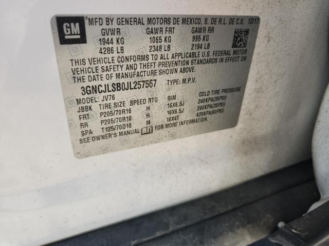 2018 CHEVROLET TRAX 1LT 3GNCJLSB0JL257567