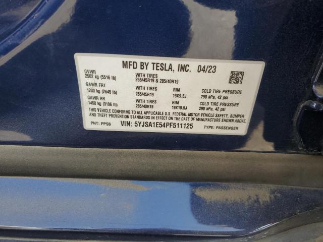 2023 TESLA MODEL S 5YJSA1E54PF511125
