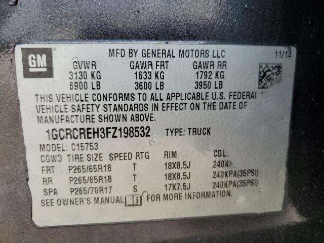 2015 CHEVROLET SILVER1500 1GCRCREH3FZ198532