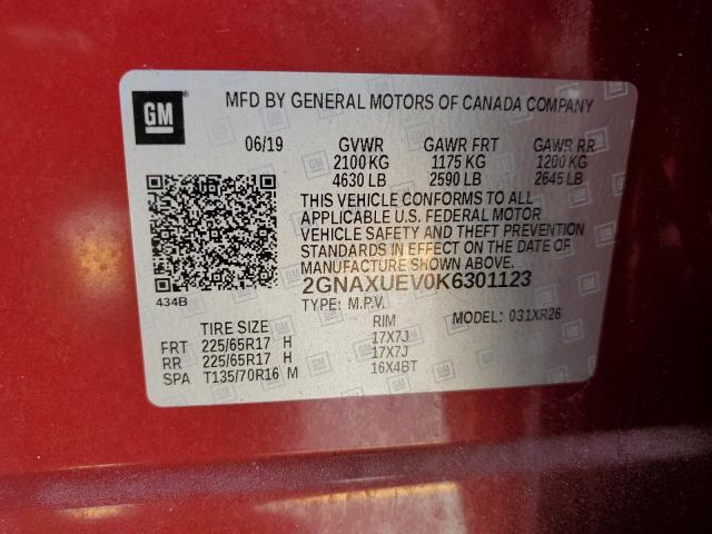 2019 CHEVROLET EQUINOX LT - 2GNAXUEV0K6301123