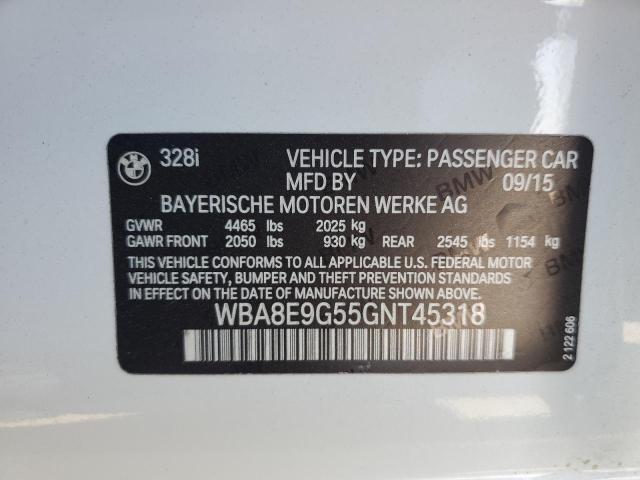 2016 BMW 328 I SULE WBA8E9G55GNT45318
