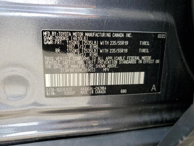 2022 TOYOTA RAV4 XLE PREMIUM 2T3A1RFVXNC269653