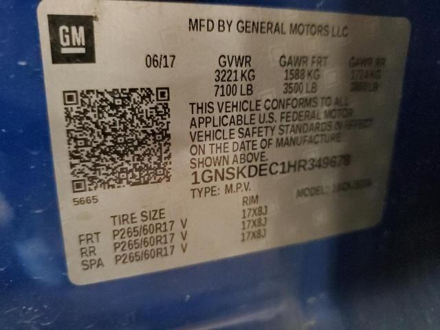 2017 CHEVROLET TAHOE POLICE 1GNSKDEC1HR349678