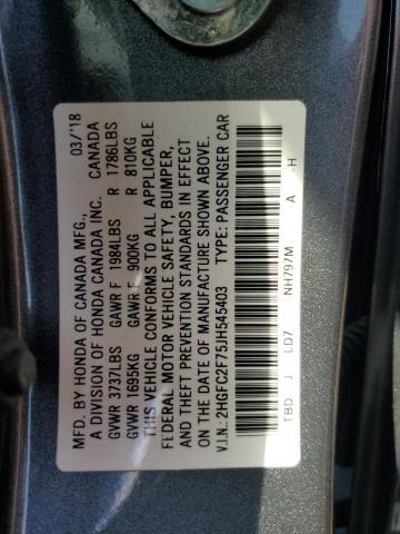 2018 HONDA CIVIC EX 2HGFC2F75JH545403