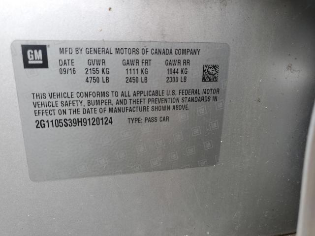 2017 CHEVROLET IMPALA LT 2G1105S39H9120124