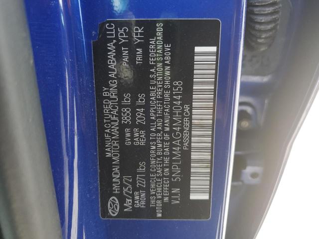 2021 HYUNDAI ELANTRA SEL 5NPLM4AG4MH044158
