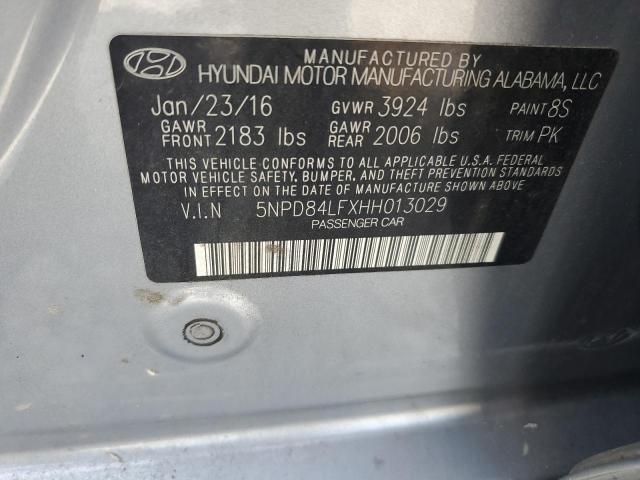 2017 HYUNDAI ELANTRA 5NPD84LFXHH013029