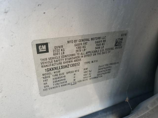 2017 GMC ACADIA SLE 1GKKNLLS9HZ138012