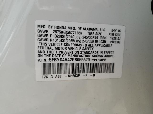 2016 ACURA MDX TECHNO 5FRYD4H42GB055520
