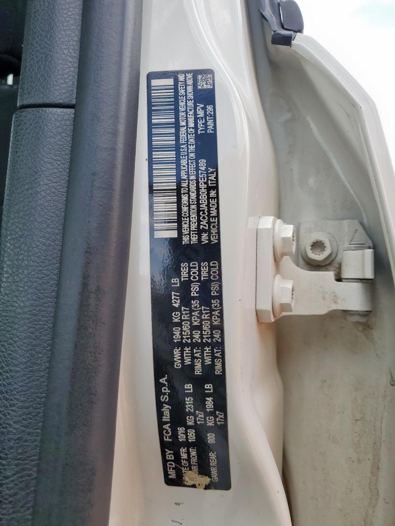 2017 JEEP RENEGADE L ZACCJABB0HPE57489