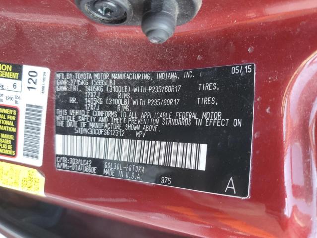 2015 TOYOTA SIENNA XLE - 5TDYK3DC0FS617312