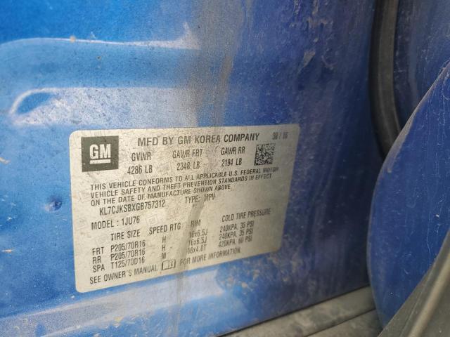 2016 CHEVROLET TRAX LS KL7CJKSBXGB757312