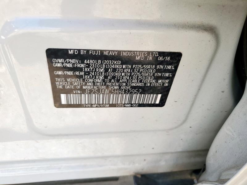 2017 SUBARU FORESTER 2.5I TOURING JF2SJAWC5HH432952