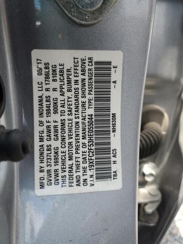 2017 HONDA CIVIC LX 19XFC2F53HE055044