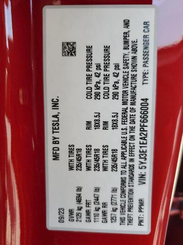 2023 TESLA MODEL 3 5YJ3E1EA2PF666004