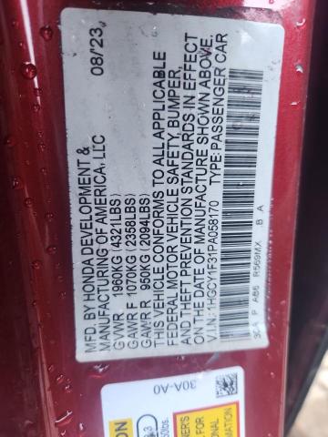 2023 HONDA ACCORD EX 1HGCY1F31PA058170