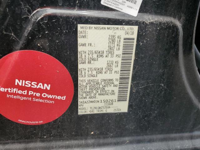 2018 NISSAN MURANO S 5N1AZ2MH0JN150261