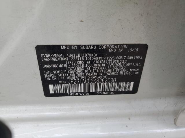 2019 SUBARU CROSSTREK JF2GTACC2K8262030