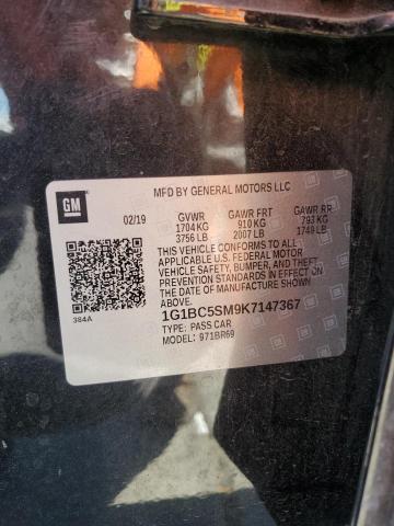 2019 CHEVROLET CRUZE LS 1G1BC5SM9K7147367