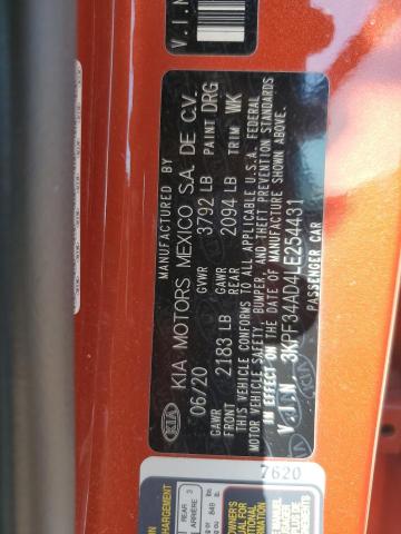 2020 KIA FORTE GT L 3KPF34AD4LE254431