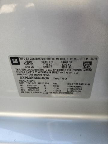 2016 CHEVROLET SILVERADO 3GCPCRECXGG316587