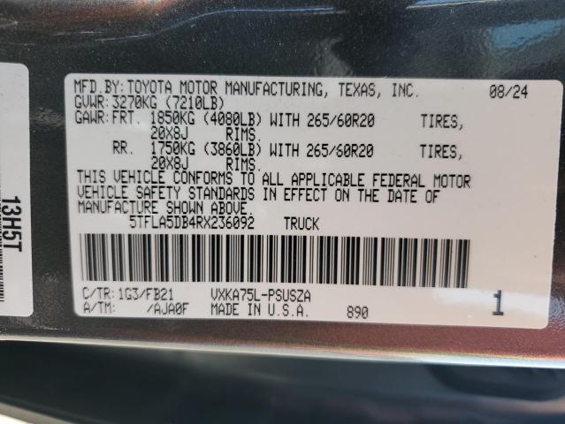 2024 TOYOTA TUNDRA CRE 5TFLA5DB4RX236092