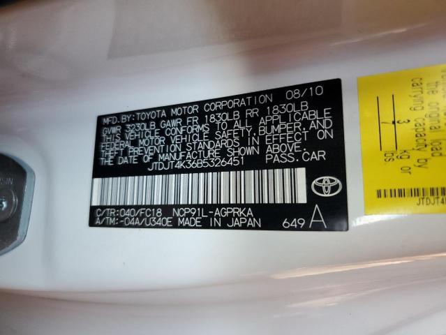 2011 TOYOTA YARIS - JTDJT4K36B5326451