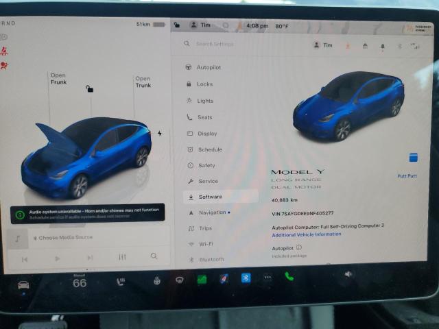 2022 TESLA MODEL Y 7SAYGDEE9NF405277