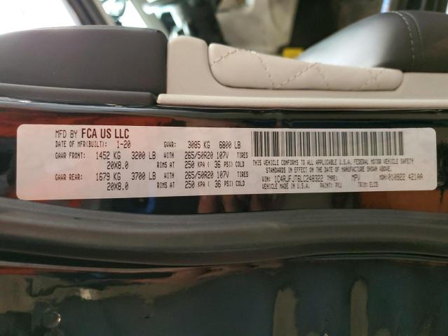 2020 JEEP GRAND CHER - 1C4RJFJT6LC248322