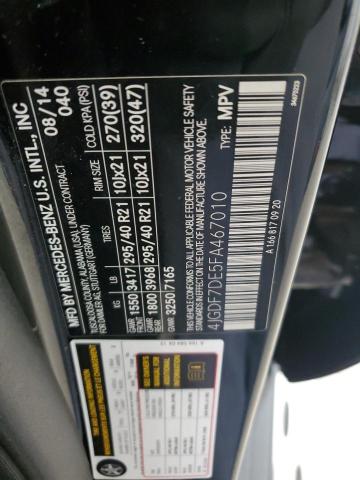 2015 MERCEDES-BENZ GL 550 4MATIC 4JGDF7DE5FA467010