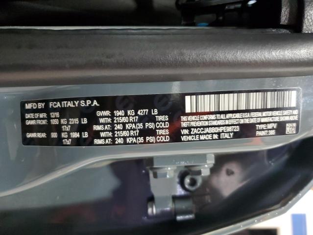 2017 JEEP RENEGADE L - ZACCJABB0HPE98723