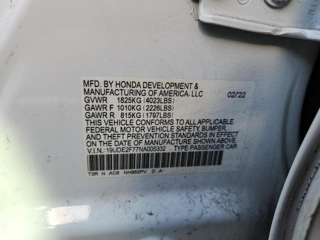 2022 ACURA ILX PREMIU 19UDE2F77NA005332