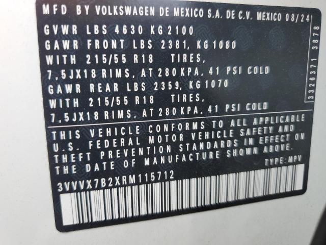 2024 VOLKSWAGEN TAOS SE 3VVVX7B2XRM115712