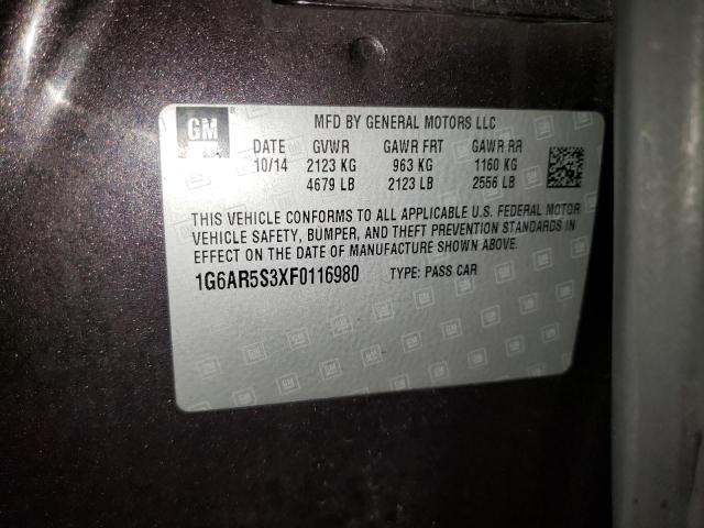 2015 CADILLAC CTS LUXURY 1G6AR5S3XF0116980