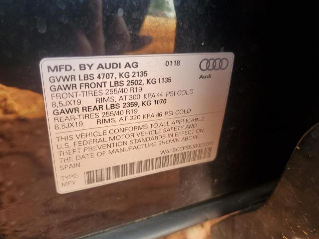 2018 AUDI Q3 PREMIUM WA1BCCFS5JR023288