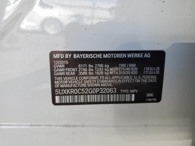 2016 BMW X5 XDRIVE3 5UXKR0C52G0P32063