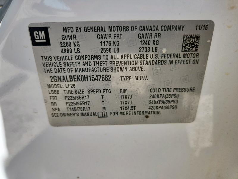 2017 CHEVROLET EQUINOX LS 2GNALBEK0H1547682