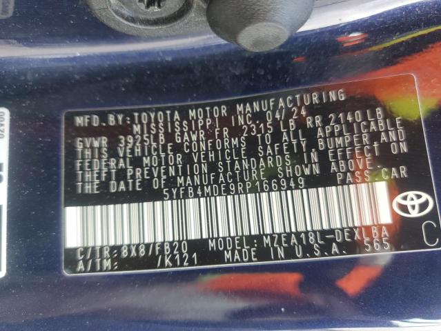 2024 TOYOTA COROLLA LE 5YFB4MDE9RP166949