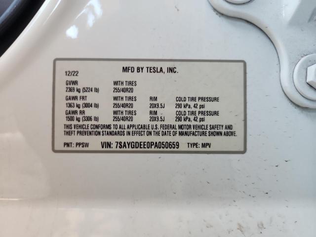 2023 TESLA MODEL Y 7SAYGDEE0PA050659