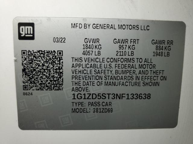 2022 CHEVROLET MALIBU LT 1G1ZD5ST3NF133638