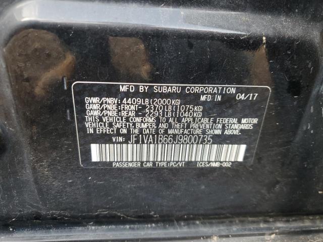 2018 SUBARU WRX JF1VA1B66J9800735