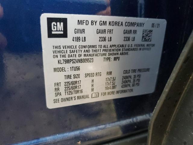 2022 CHEVROLET TRAILBLAZER LT KL79MPS24NB009523