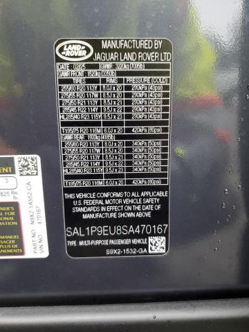 2025 LAND ROVER RANGE ROVE SAL1P9EU8SA470167