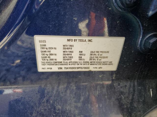 2023 TESLA MODEL Y 7SAYGDEE9PF670655