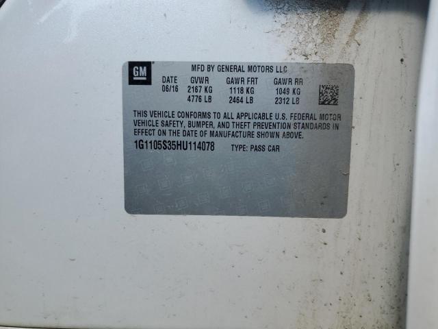 2017 CHEVROLET IMPALA LT 1G1105S35HU114078