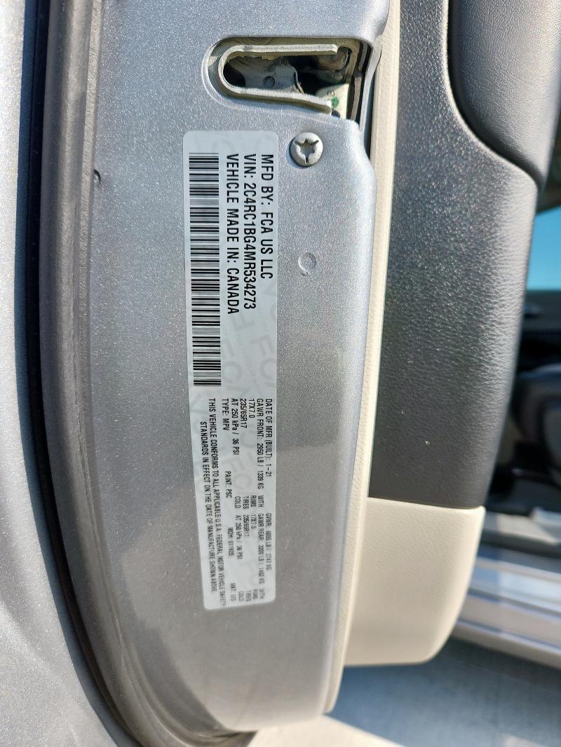 2021 CHRYSLER PACIFICA TOURING L 2C4RC1BG4MR534273