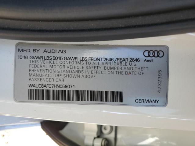 2017 AUDI A6 PREMIUM WAUC8AFC7HN059071