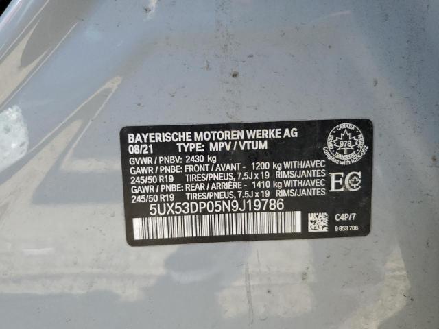 2022 BMW X3 XDRIVE30I 5UX53DP05N9J19786